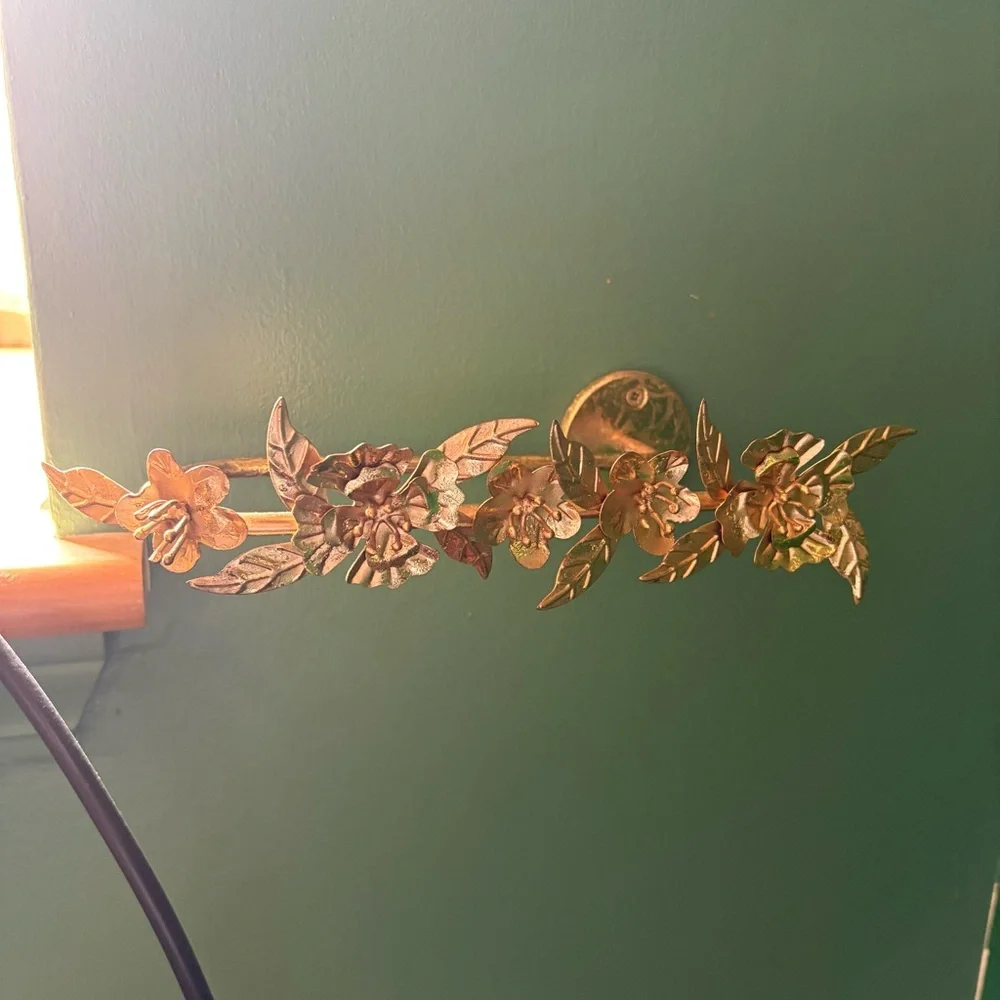 Anthropologie RIGHT Madison Brass Metal Floral Tie Back
